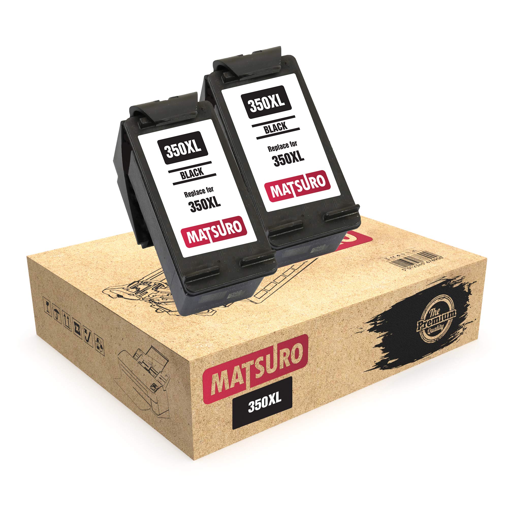 Matsuro Original | Compatible Remanufactured Ink Cartridges Replacement for HP 350XL 350 (2 BLACK)