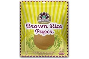 NATURAL EARTH PRODUCTS Brown Rice Paper - Gluten Free, Non GMO, No Cholesterol, No Coloring, No Preservatives - Kosher - 3.5oz Resealable Bag (Single)…