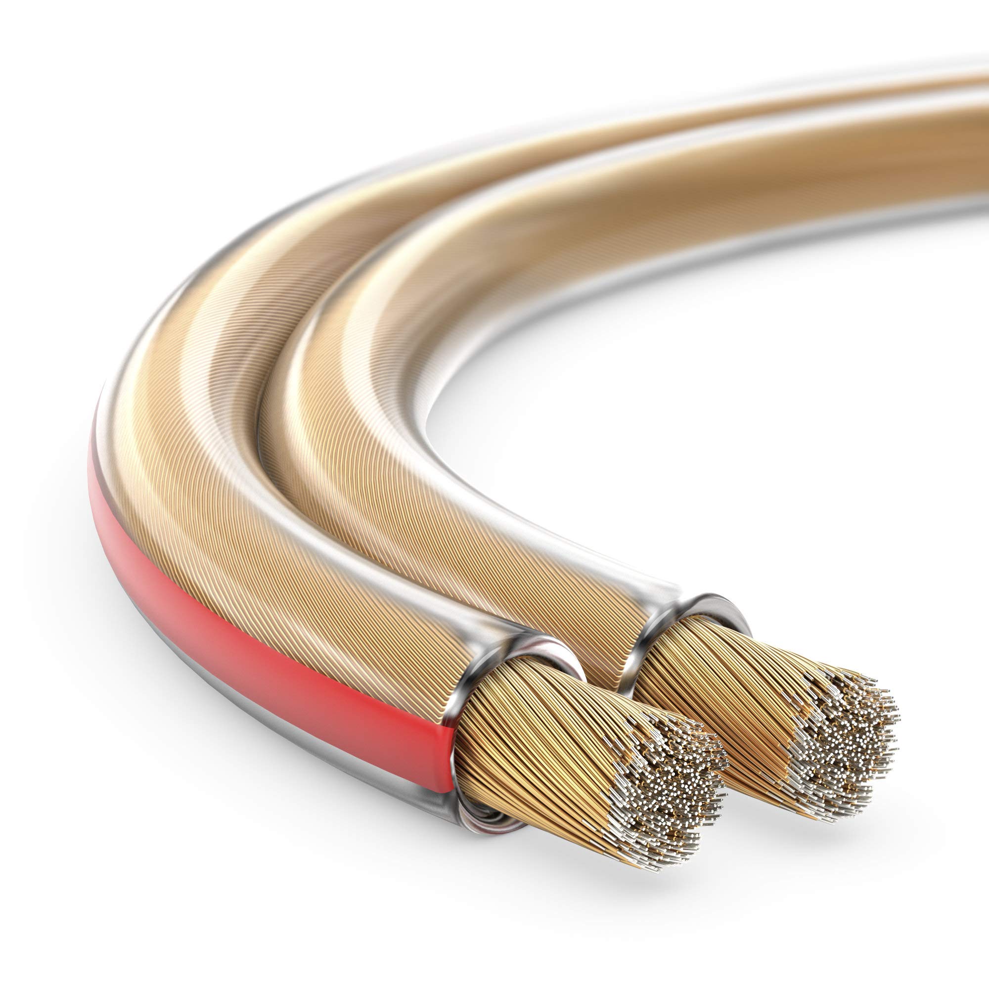 Toolcity Speaker Cable Twin Wire 2 x 0.75 mm2 (Box Cable/Audio Cable) 10 m Transparent