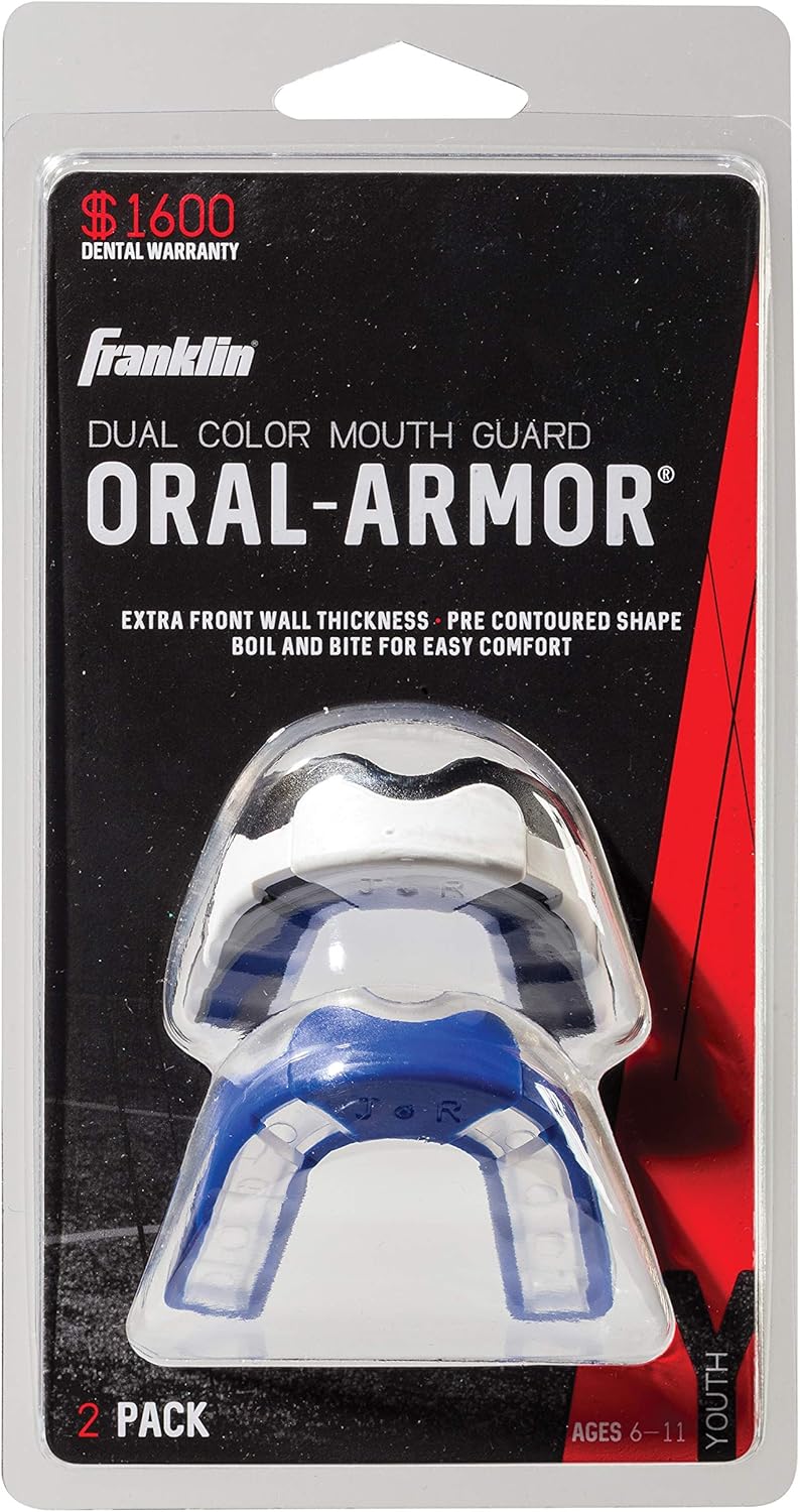 Franklin Sports Athletic Mouthguards - Sport Mouthguards for Football, Wrestling, MMA, Boxing + More - All Sport Mouthguards - Youth Ages 6 - 11 - 2 Pack : Sports & Outdoors