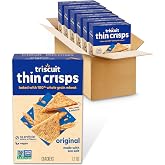 Triscuit Thin Crisps Original Whole Grain Wheat Crackers, Vegan Snacks, 6ct | Bulk Snack Crackers, 100% Whole Grain Wheat, Non-GMO, No Artificial Colors or Flavors