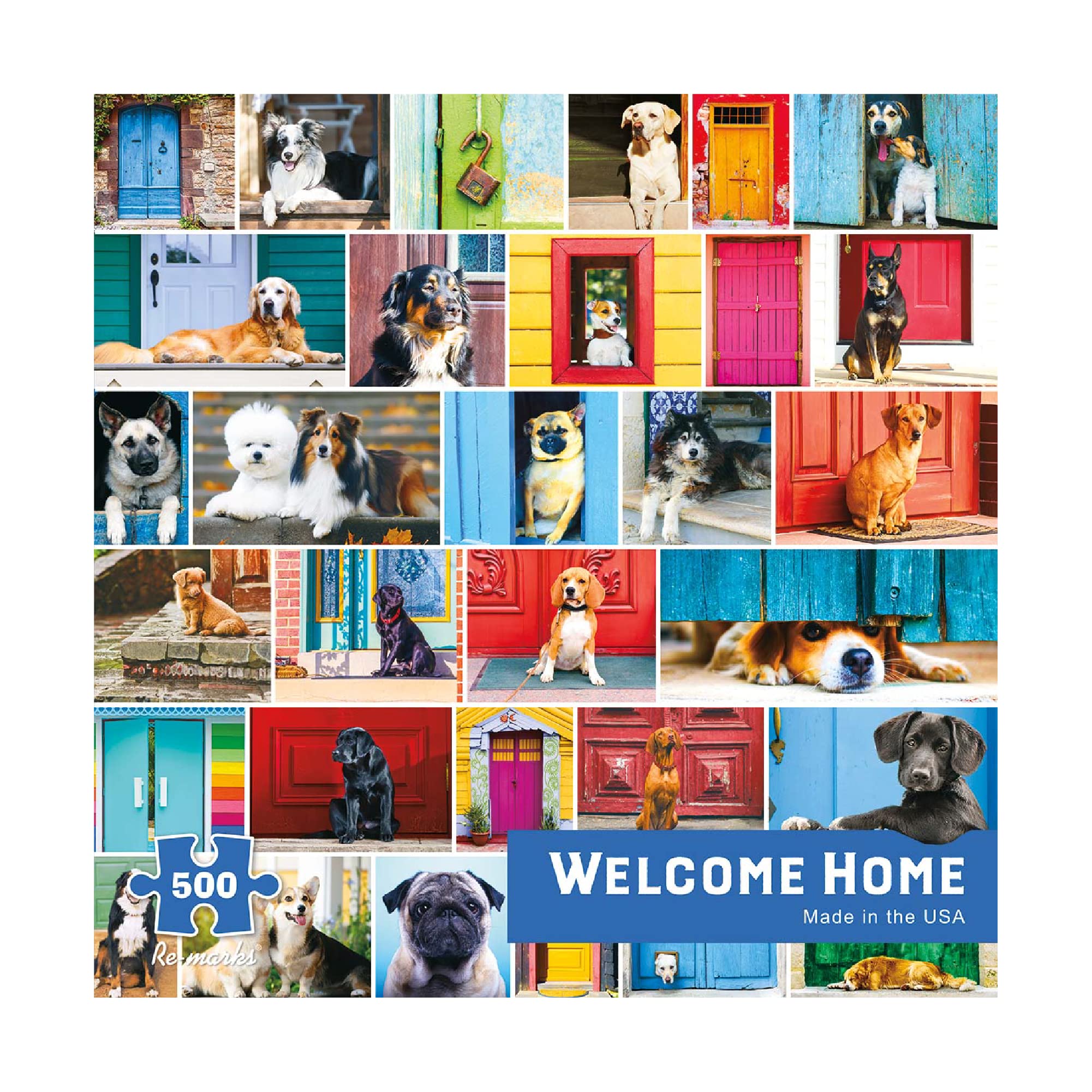 Photo 1 of Re-marks Welcome Home Dog-Themed 500-Piece Jigsaw Puzzle for All Ages