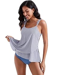 RXRXCOCO Women Tankini Bathing Suits Ruffle High