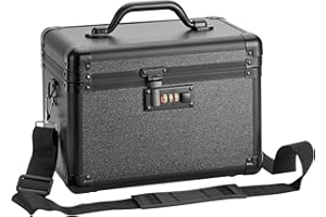 Vilcjson Combination Lock Box - 11x6.7x7.9 Inch Medium - Security Lock Boxes for Medicine, Locking Storage Box for Personal Items Passports and Documents, Lockable Lockbox for Office Business, Black