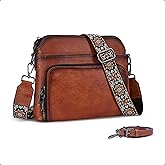 HESHE Genuine Leather Crossbody Bags for Women Satchel Purses Shoulder Handbags with 2 Adjustable Strap Hobo Purse