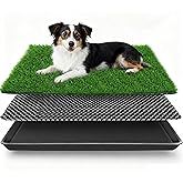 SSRIVER Dog Grass Pad with Tray Pet Potty Grass Mat with Tray, Complete Potty System for Indoor/Outdoor Puppy Training, Reusa