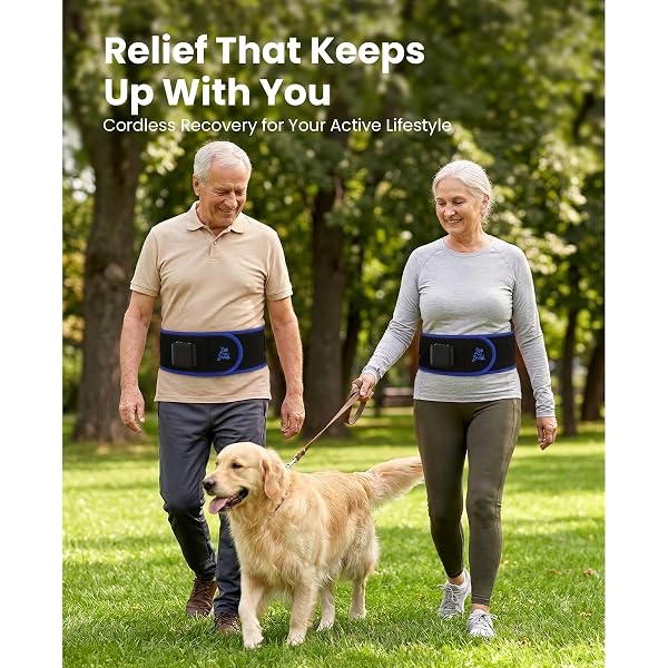 BOB AND BRAD THERMORED HEATING PAD BELT MASSAGER FOR LOWER BACK SUPPORT, FSA CORDLESS WEARABLE NEAR INFRARED HEAT & RED LIGHT LUMBAR BACK WRAP WITH ADJUSTABLE VIBRATION HSA ELIGIBLE, GIFT FOR FAMILY