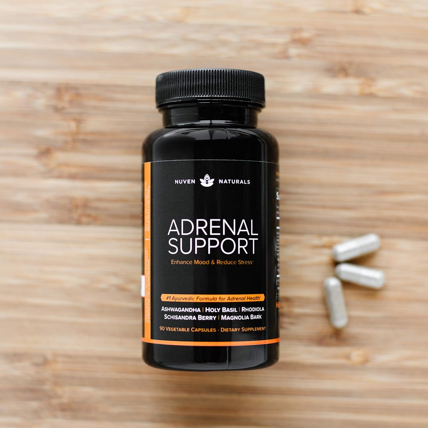 Adrenal Support — Natural Adrenal Fatigue Supplements, Cortisol Manager with Ashwagandha Extract, Rhodiola Rosea, Holy Basil, Adaptogenic Herbs for Anxiety: Health & Personal Care
