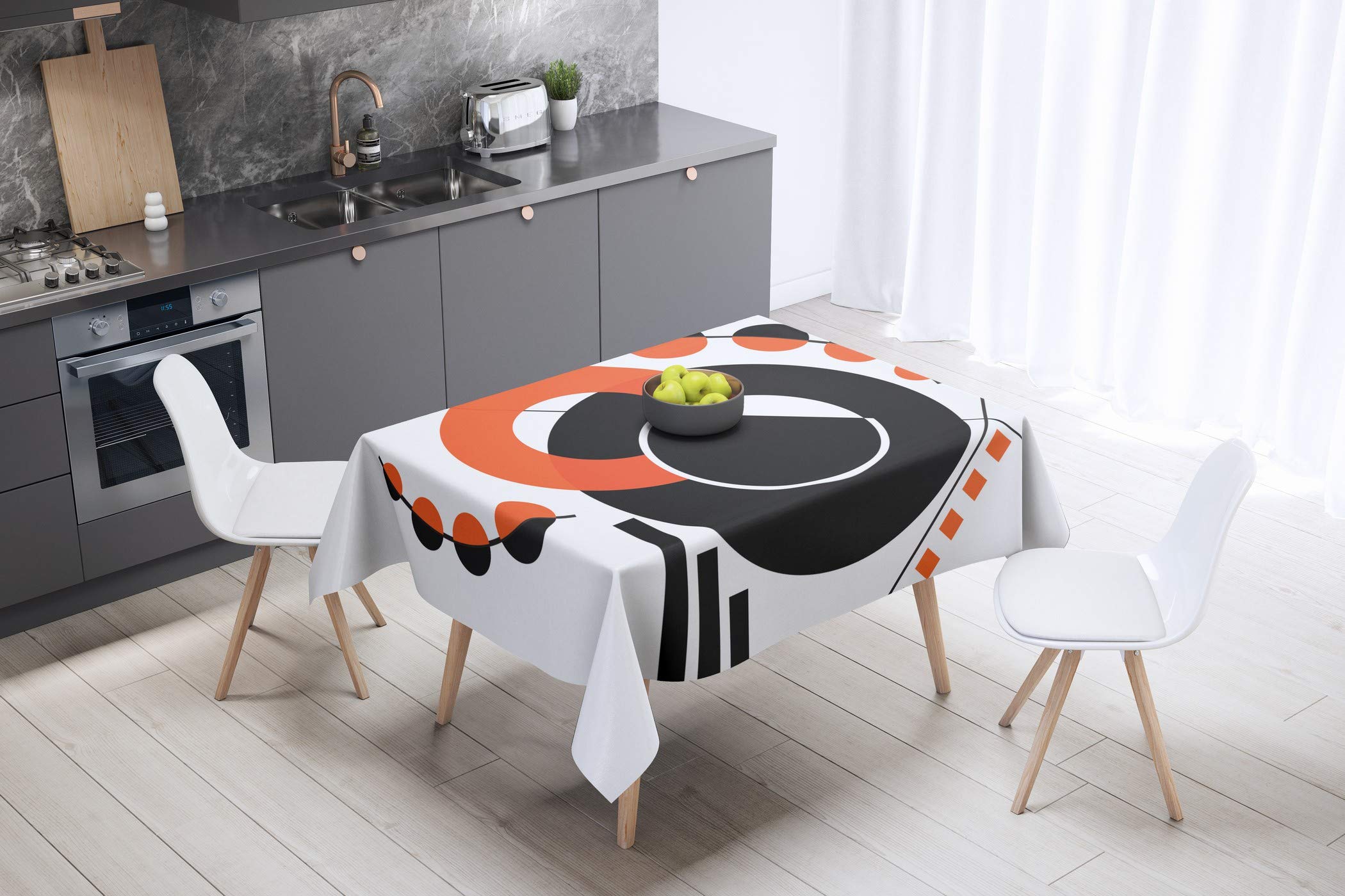 Bonamaison Kitchen Decoration, Tablecloth, 140cm x 140cm - Designed and Manufactured in Turkey