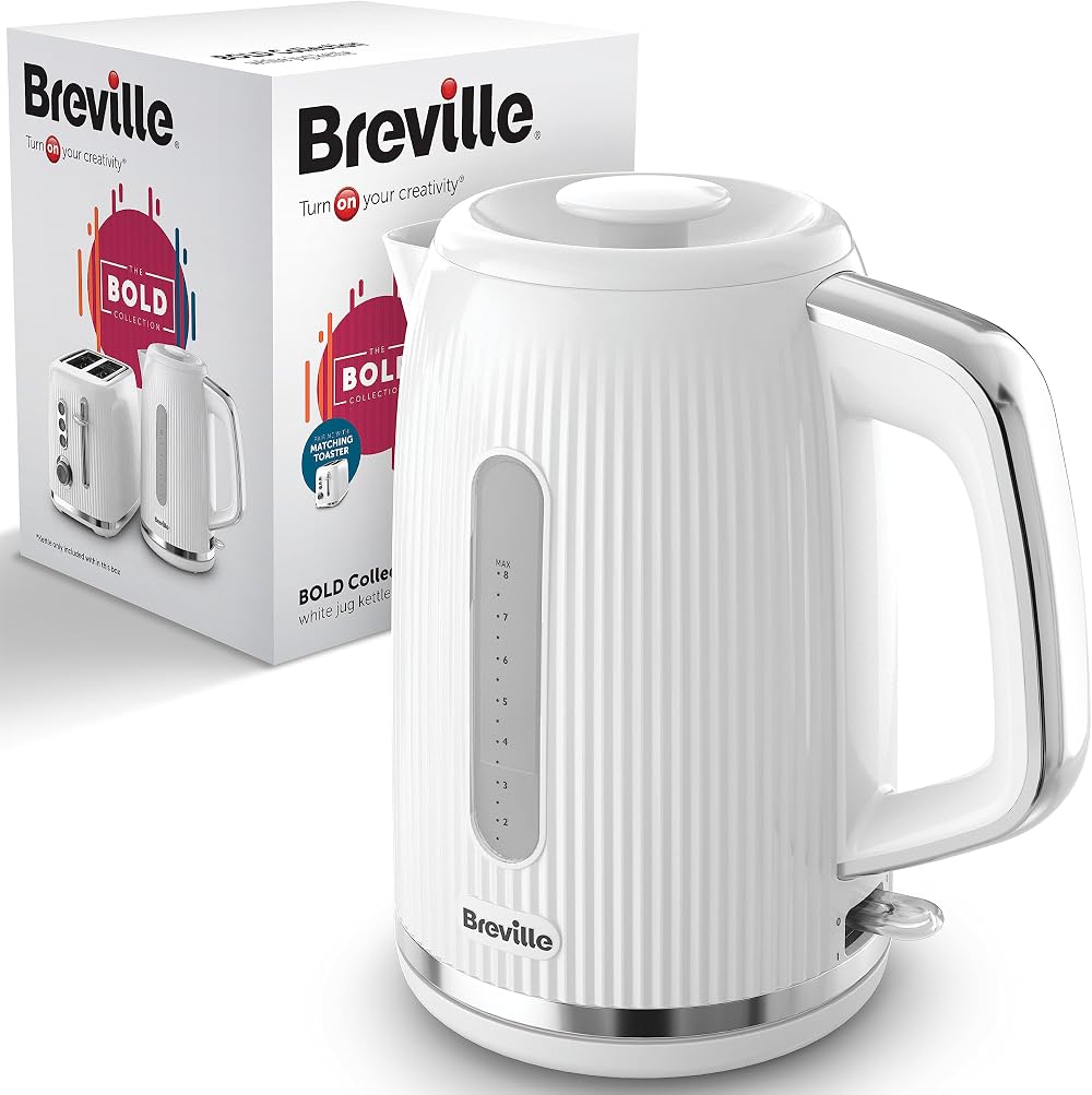 Breville Bold White Electric Kettle 1.7L 3kW Fast Boil VKT257