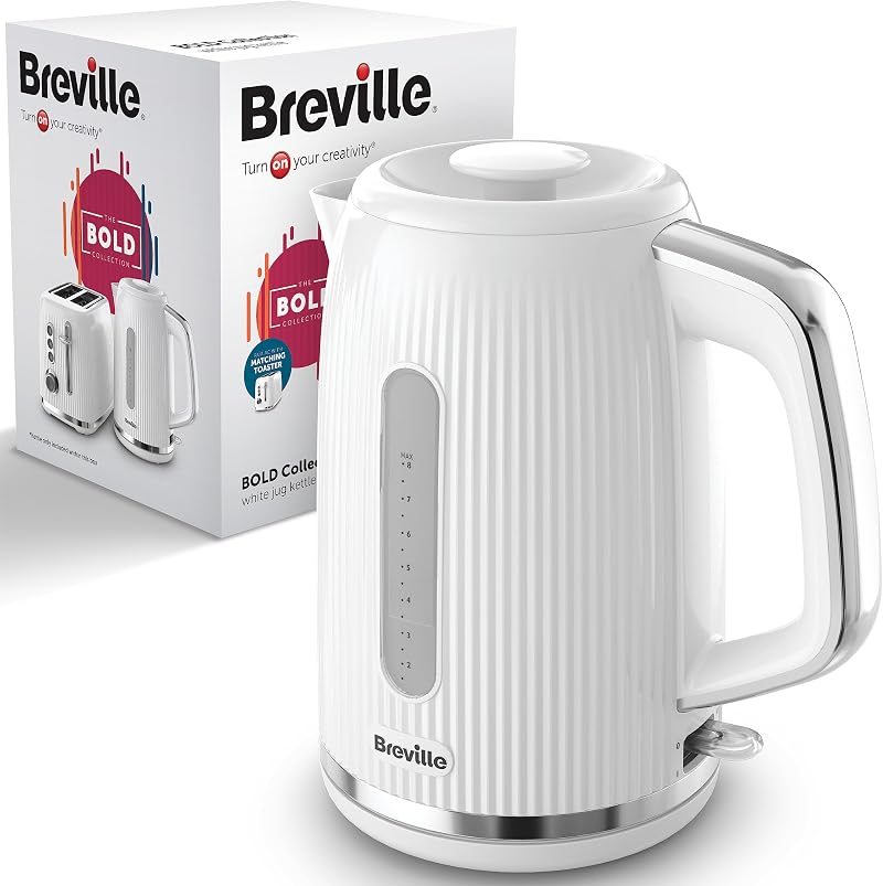 Breville Bold White Electric Kettle 1.7L 3kW Fast Boil VKT257