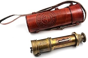 JUNZALINAUTIC Marine Sailor-Dollond London Spyglass, 16 inch Brass Telescope with High Resolution,with Leather Case, Beautiful Lid and Finish by Commando Antique …