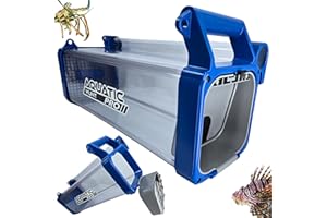 Aquatic Hunt Lionfish Locker High-Capacity Lionfish Containment Unit for Divers | Fast Drainage, Spear/Snare Storage, Durable & Versatile for Lionfish Hunting & Lobster Collection (Blue Water), 22''