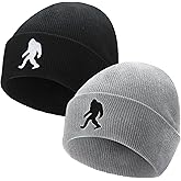 Chicingyou 2 Pcs Beanie for Men Knit Hat Winter Warm Cuffed Skull Cap Winter New Year Gifts for Dad Husband