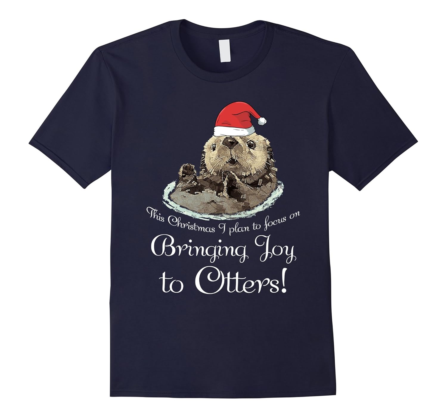 Cute Christmas Otter Shirt - Bringing Joy to Otters Pun Tee-Rose