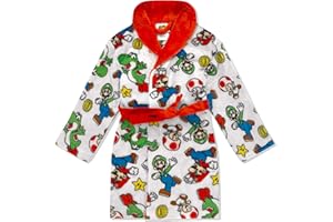 KOMAR KIDS Super Mario & Sonic The Hedgehog Fleece Kids Robe - Super Soft Plush Bathrobe for Boys, Perfect for Toddlers & Kids Size 4-10