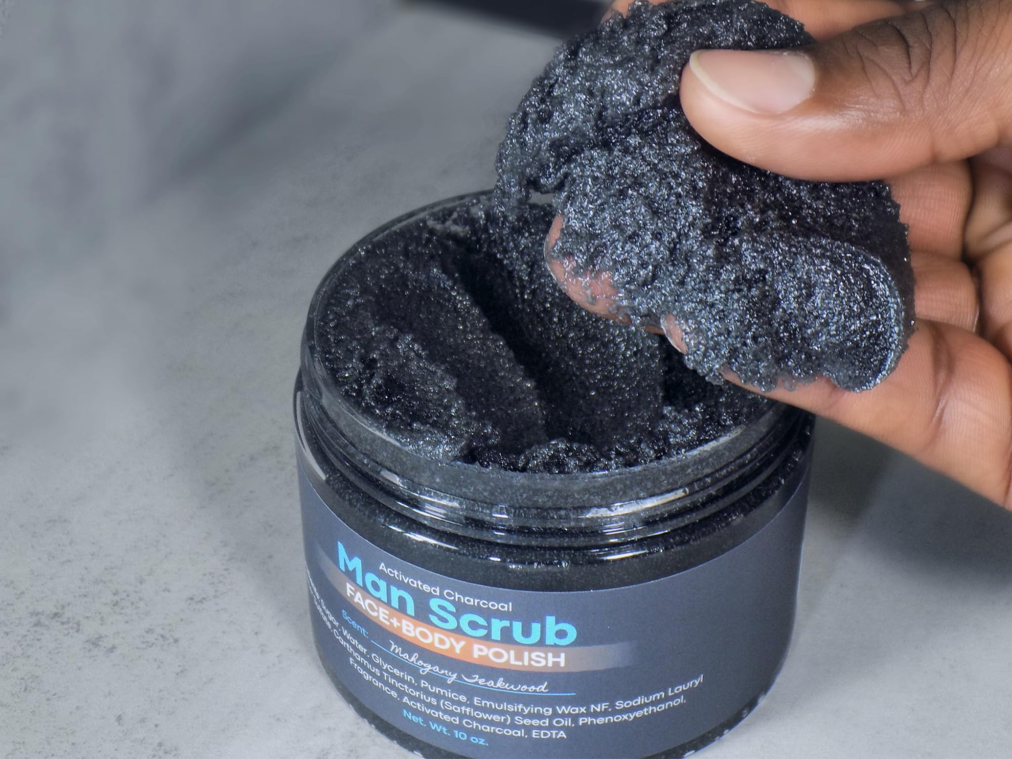 Joli Noir Face Scrub For Men - Fight Acne, Detox & Exfoliate Rough, Dull Skin - Exfoliating Face Polish Sugar Scrub With Activated Charcoal