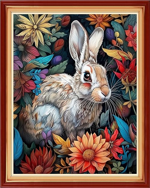 Artvxeay Stamped Cross Stitch Kits - Embroidery Kits for Beginners Cross Stitch Kits for Kids Adults 11 CT Printed Patterns Needlepoint Kits- (Lucky Rabbit 16x20 inch)