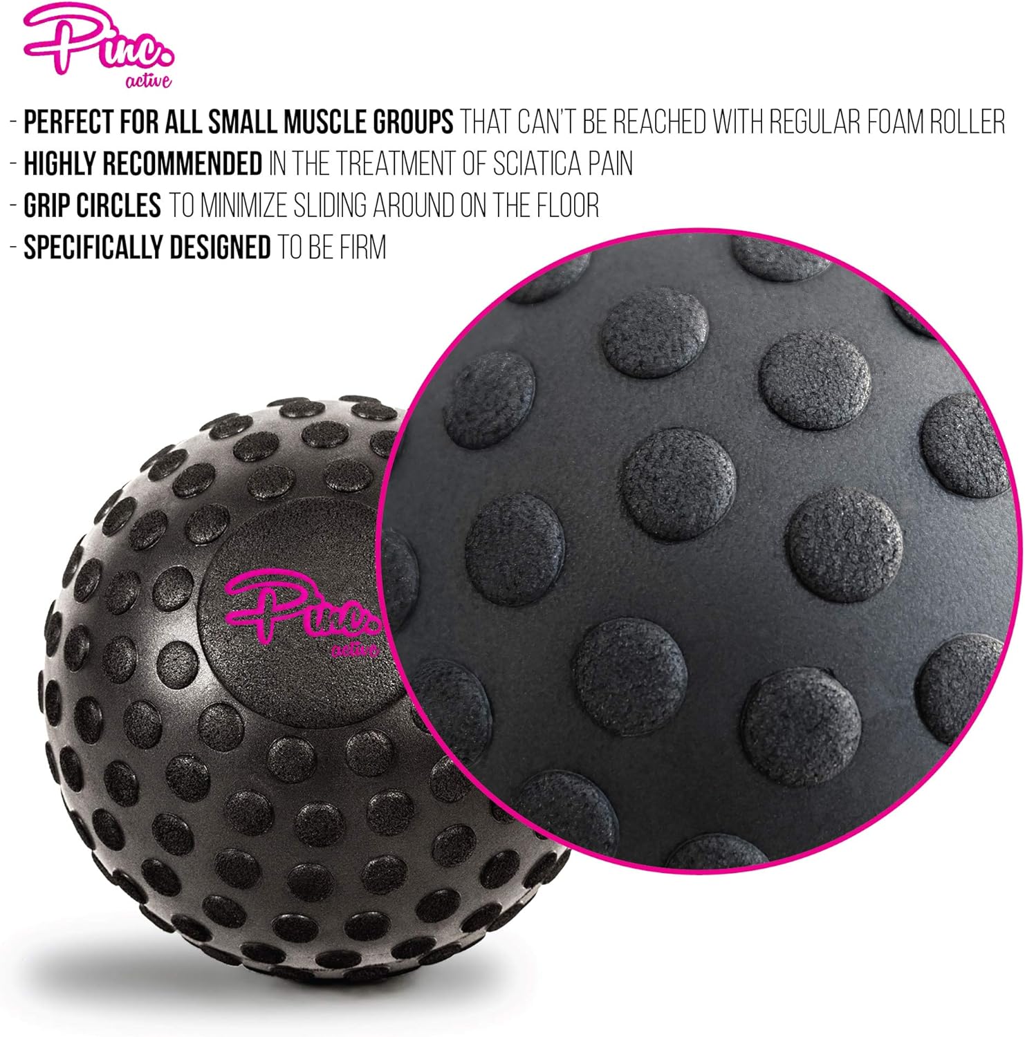 5" Foam Roller Massage Ball by PINC Active - Better Than Any Foam Roller for Trigger Point and Glute Release - Includes Free Carry Bag: Health & Personal Care
