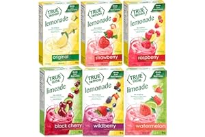True Lemon & Lime Lemonade Variety Pack, Single-Serve Powdered Drink Mix, 6 Boxes x 10 Packets, 6 Flavours, Caffeine Free for