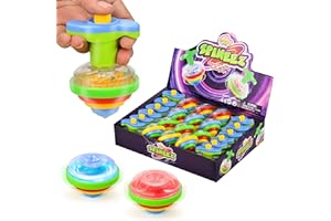 IPIDIPI TOYS Spineez Light Up Spinning Tops – 12-Pack LED Spinner Toys for Kids – Ideal Stocking Stuffers for Kids, Birthday Party Favors, Goodie Bag Stuffers, School Prizes for Boys & Girls – Blue