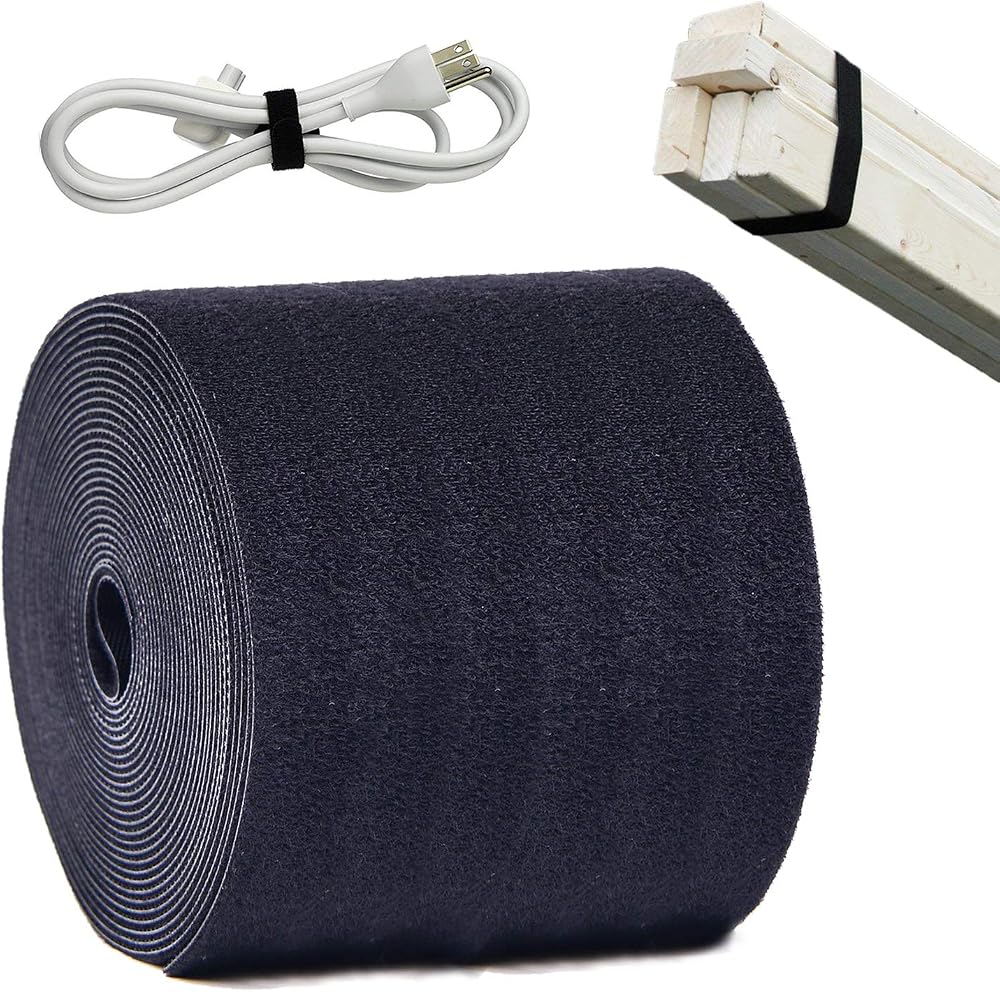 ANDERK Sew On Hook and Loop Strips 10CM x 3M Non-Adhesive Fabric Fastener Set