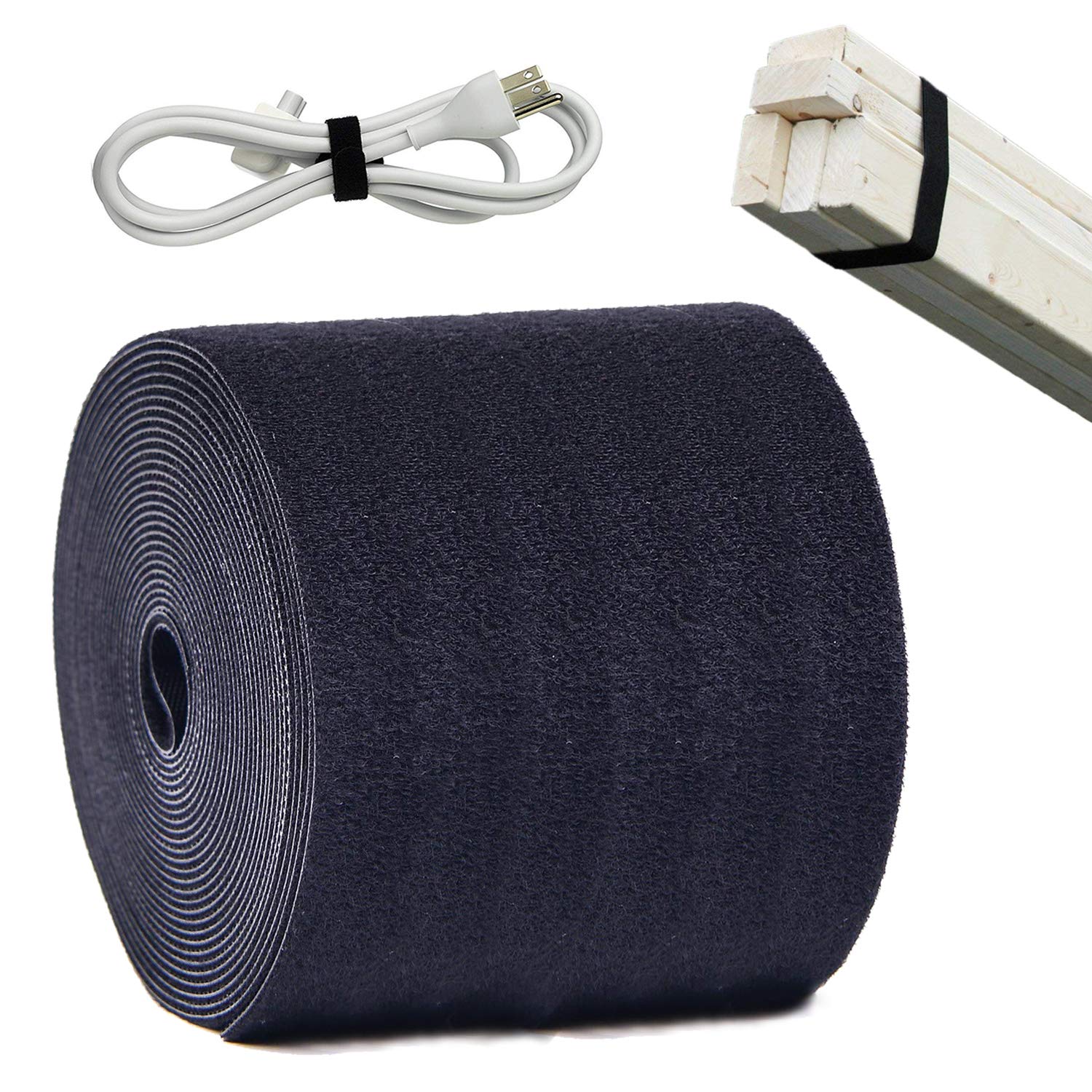 ANDERK 10CM x 3M Versatile Sew On Hook and Loop Strips Set with Non-Adhesive Back Fabric Fastener