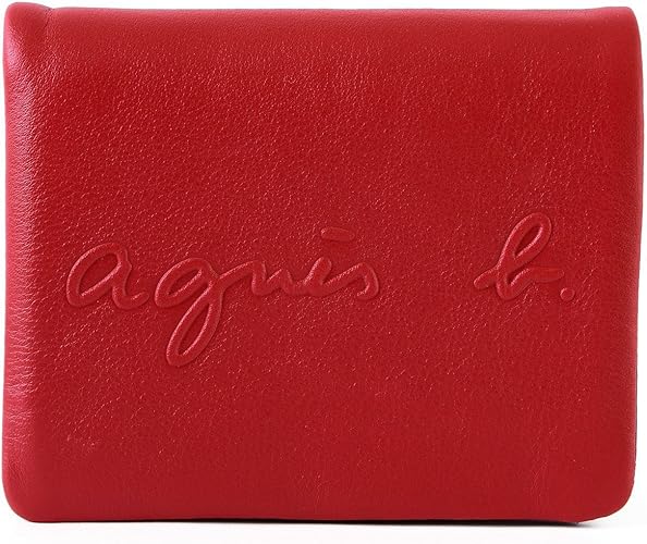 Amazon 名入れあり筆記体 アニエスベー ボヤージュ Agnes B Voyage レザー ウォレット 本革 二つ折り財布 Jw09 01 ショップバッグ付 名入れあり レッド Agnes B アニエスベー 財布