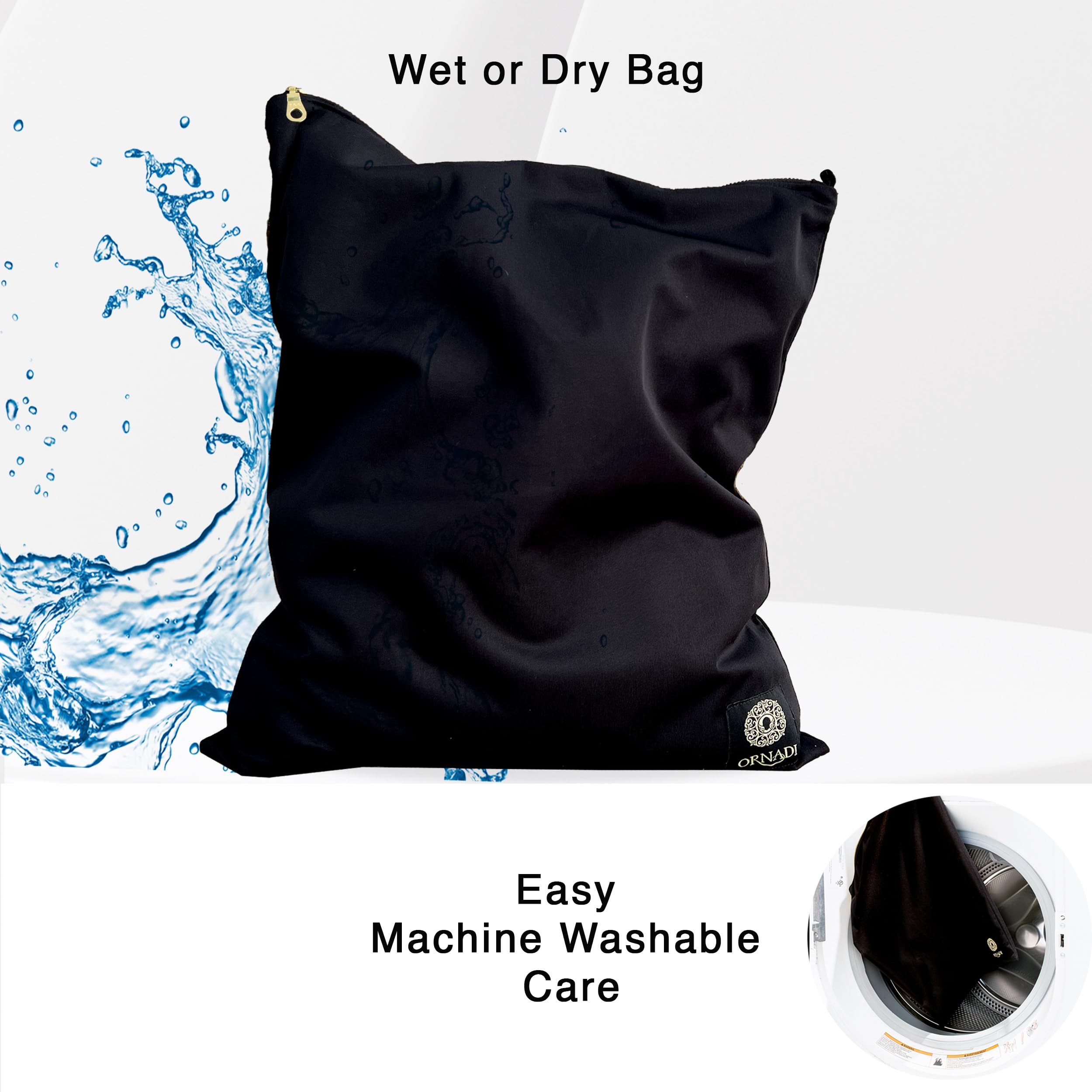 Wet Gym Clothes Bag Waterproof Antimicrobial Sack Inhibits Bacteria & Odor from Dirty Laundry, Swimsuits, Sweaty Shoes for Smell Proof Travel 14 X 17.5