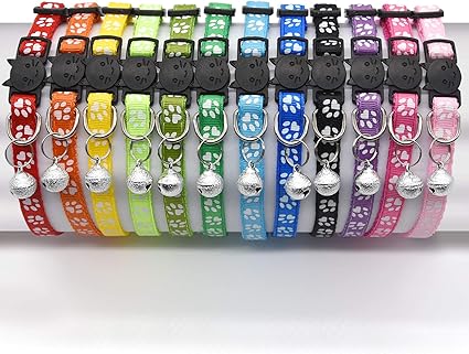 Onebarleycorn Collier Pour Chat Chiots Reglable Reflechissant Avec Clochette Et Boucle De Securite Liberation Rapide Chats Chatons Amazon Fr Cuisine Maison