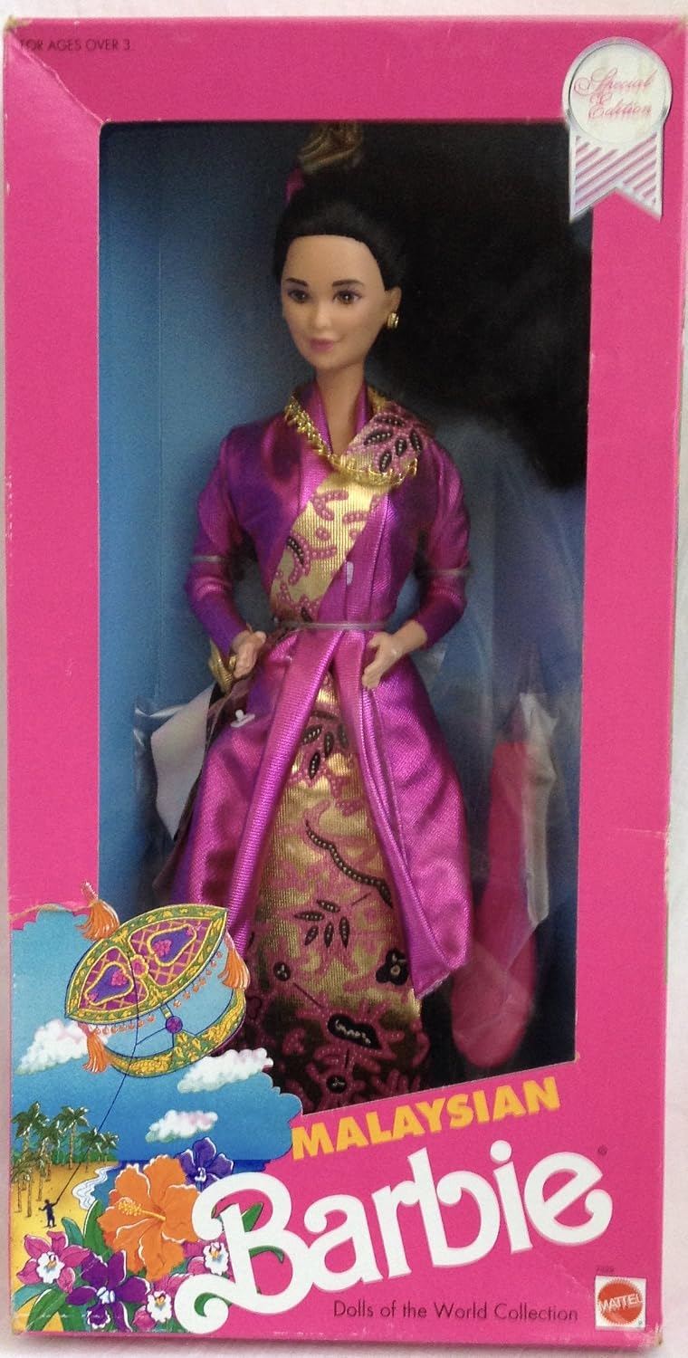 Dolls Malaysian Barbie 1990 Dolls Of The World Collection Mattel 7329 Toys Games