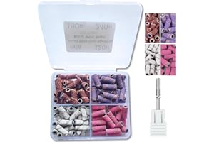 120Pcs 3.1mm Small Sanding Band Nail Drill Bit, Gorvalin Mini Sanding Bands Mandrel Nail Bit for Nail Drill Acrylic Nails Gel Manicure and Pedicure Supplies