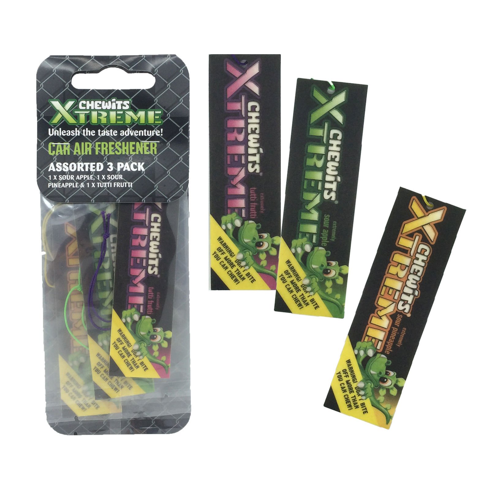 Chewits Extreme Sour Sweets Hanging Car Air Freshener - Pack Of 3
