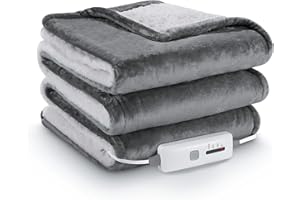 CURECURE Electric Heated Blanket Full Size 72" x 84", Electric Blanket for Whole Body Warming, Fast Heating with 4 Heating Levels & 10 Hours Auto-Off, Machine Washable