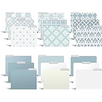 18 Pack Decorative File Folders - Floral & Solid Color Letter Size Folders