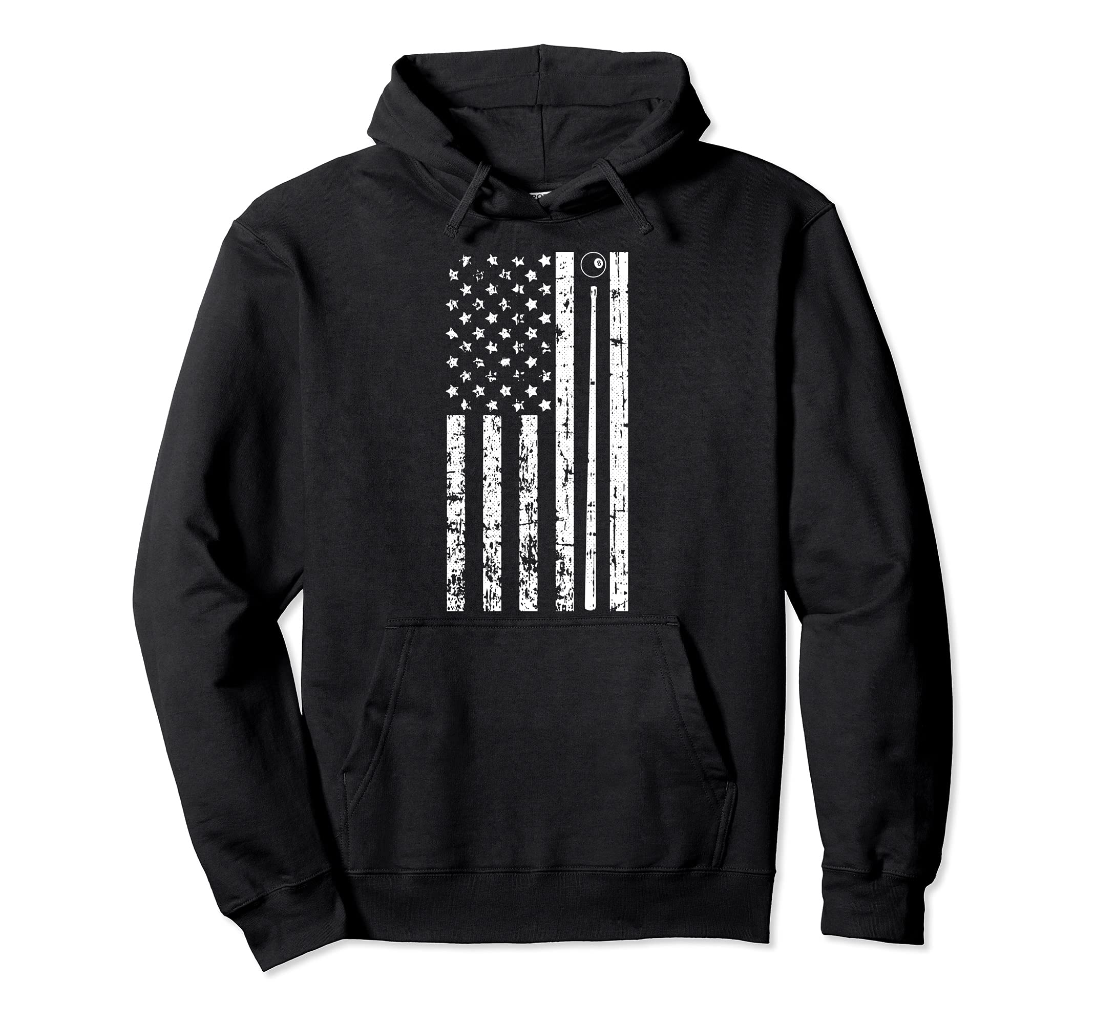 American Flag Billiard Stick Cute Table Game Funny Usa Pool Pullover Hoodie