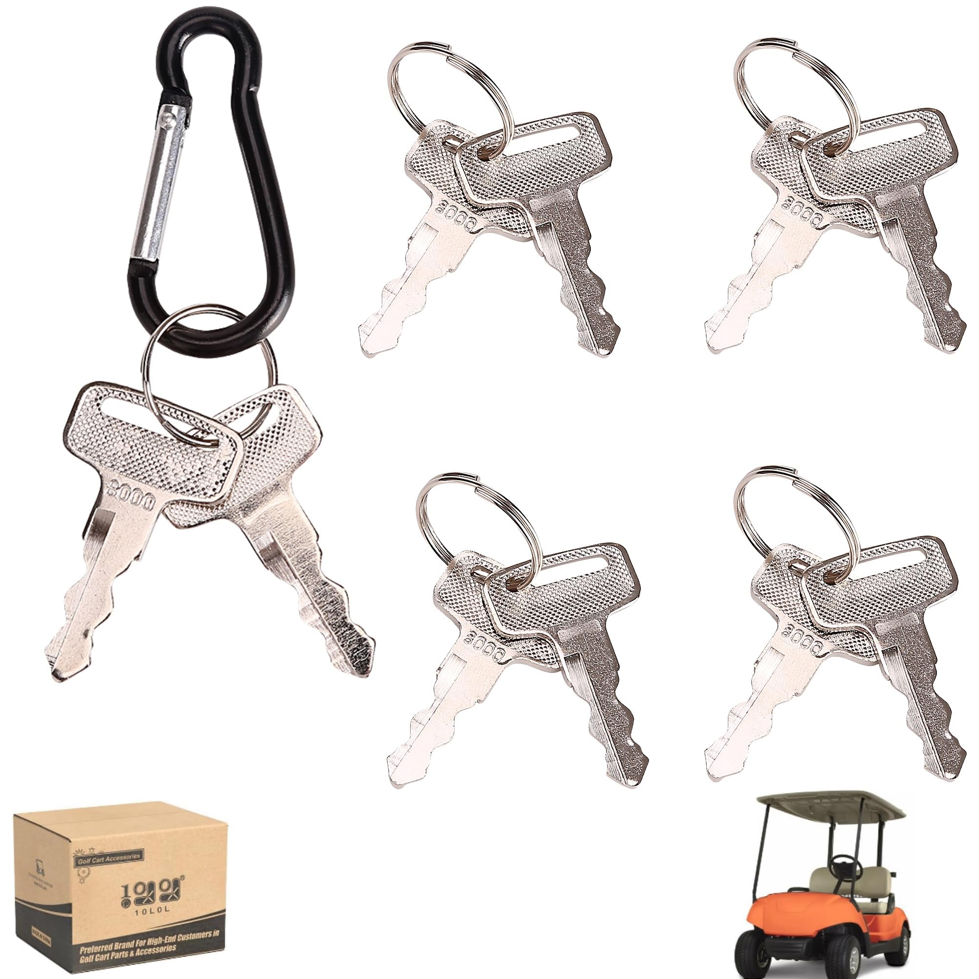 10L0L Golf Cart Replacment Ignition Keys for Yamaha JU2-H2511-00/8002 Replacement Key. for Yamaha G&E G14, G16, G19, Drive (Pack of 5 Pairs)
