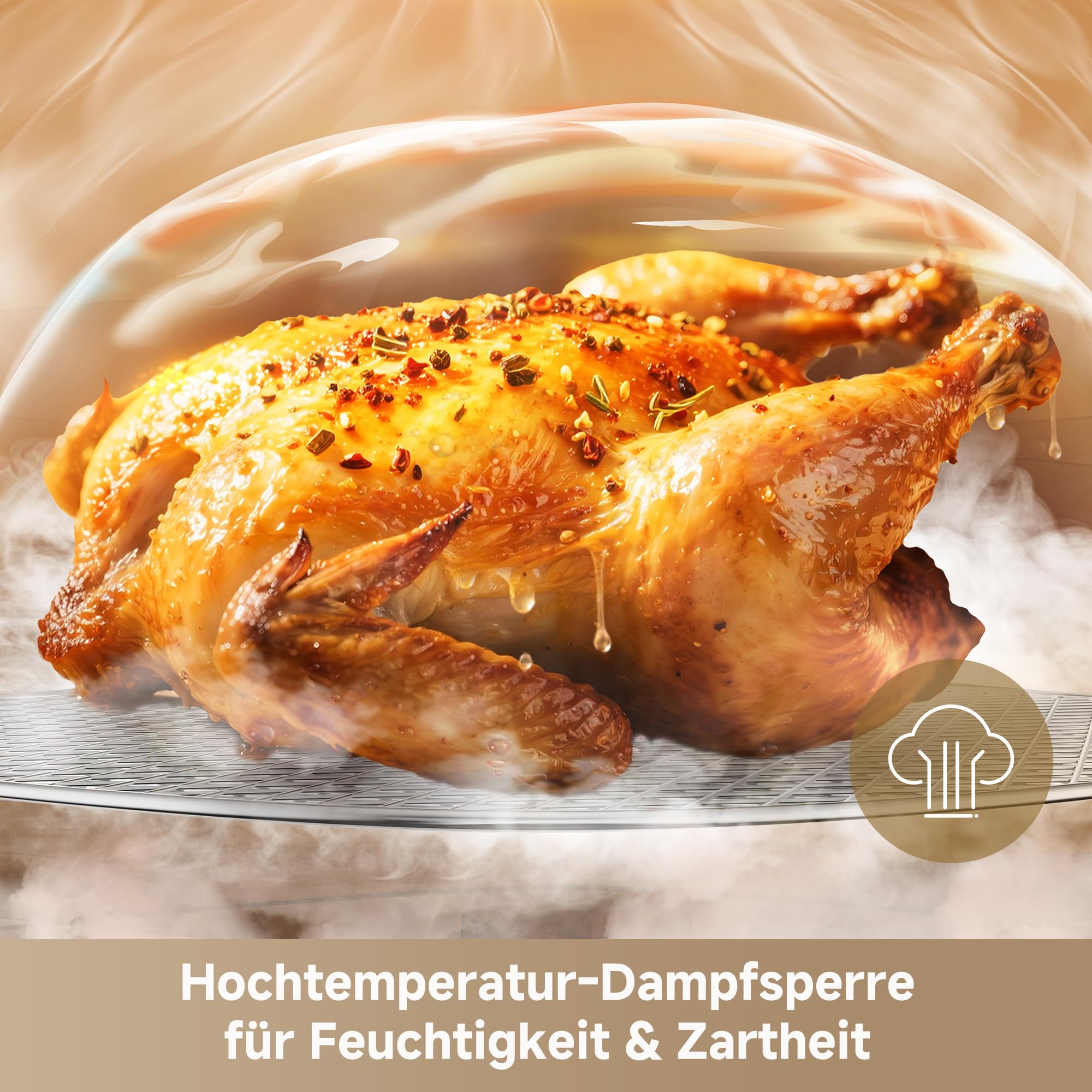 dreame Tasti AirFryer 5-in-1 tragbare Glas-Heißluftfritteuse, Zwei-Behälter-Setup (2,5 L + 4,5 L), 6 mm Borosilikatglas, 3D-Heißluft-Umwälzung, spülmaschinengeeignet, 360°-Panorama-Ansicht, abnehmbar 7