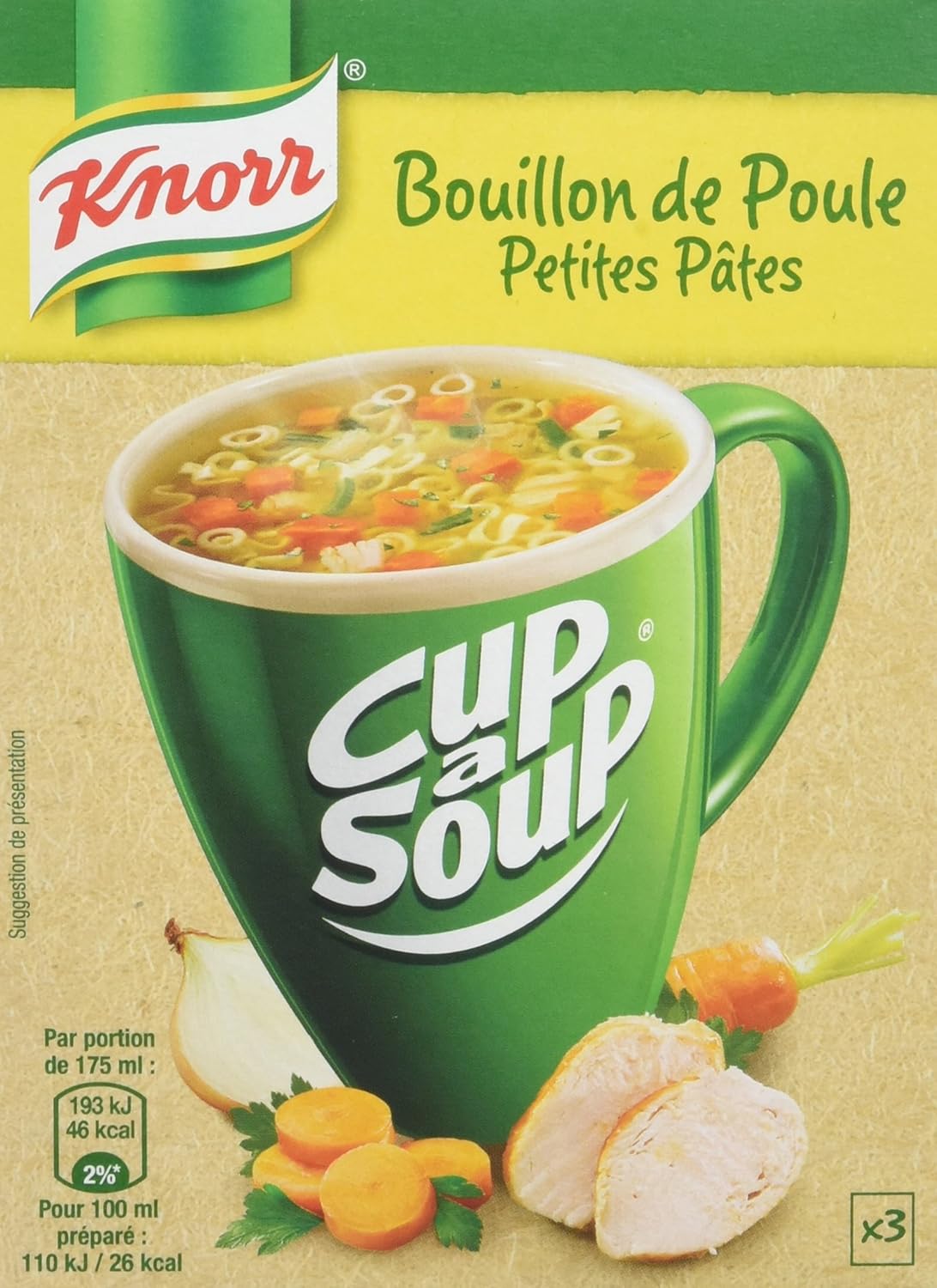 Knorr Cup A Soup Bouillon de Poule Petites Pâtes, Soupe Instantanée, 3