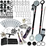 JDMSPEED New Universal Electric Power Window Lift Regulator Conversion Kit with Switches Wiring and Hardware for 2 Door Picku