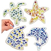 Little Jupiter DIY Mosaic Kit - Builds 4 Different Sea Mosaic Art Pieces - The Perfect Arts and Crafts for Girls and Boys Ages 8-12 - Kids Art Set Activity for Birthdays, Christmas, Holidays, & More