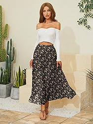 NASHALYLY Women's Chiffon Elastic High Waist