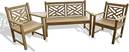 Amazon Com Genuine Grade A Teak British Classic Chippendale 3 Pc