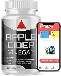 Natural Raw Apple Cider Vinegar Pills from The Mother 1300mg - Extra Strength Natural Weight Support, Made in USA, Vegan ACV, Metabolism Support and Detox Cleanse Supplement 60 Capsules