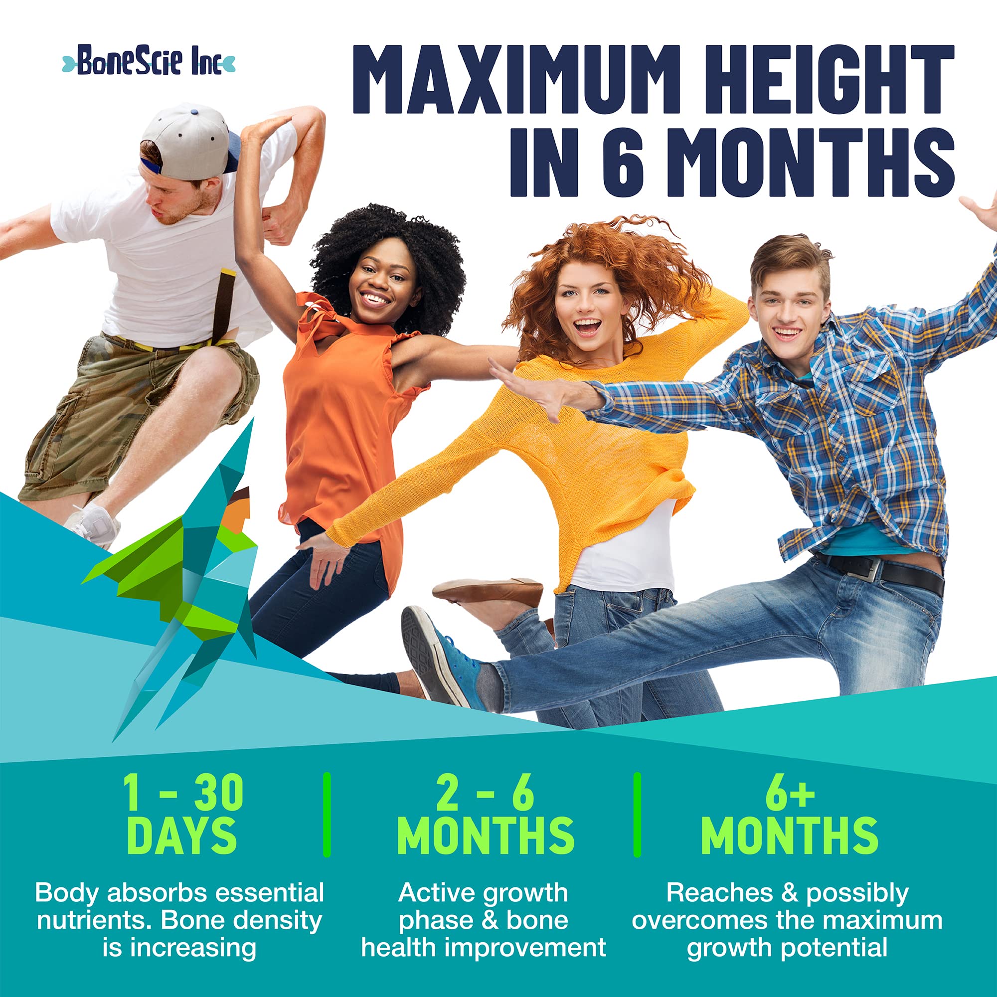 Height Growth Maximizer - Made in USA - Natural Height Increase Booster & Bone Growth Pills - Grow Taller Supplement for Adults, Teens & Kids - Vitamins for Boys & Girls to Get Taller - 120 Capsules