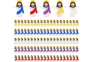 Yelakey 100 Pcs Little Mini Jesus Tiny Jesus Baby Jesus Figure Original Design Miniature Jesus to Hide and Seek Religious Party Favors Baptism Gift for Easter Egg Stuffers Fillers
