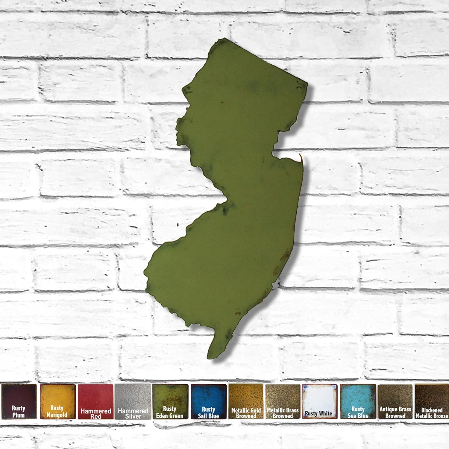 New Jersey metal wall art Choose 11", 17" or 23" tall