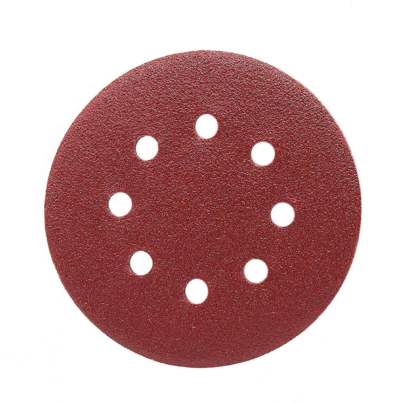 Maveek 50 Pcs 125mm Sanding Discs, 5 Inch 80 Grit Sanding Discs for Random Orbital Sander, 8-Holes Orbital Sander Discs Round Hook and Loop Sanding Pads Sandpaper for Wood Walls Metal