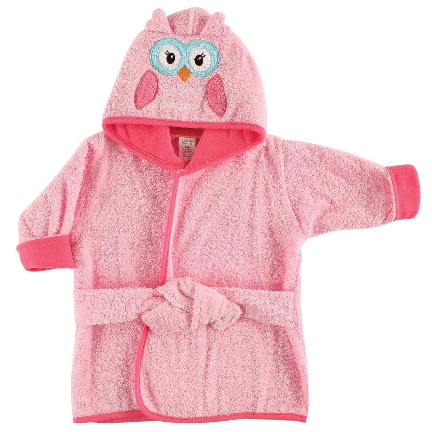 Luvable Friends Unisex Baby Cotton Animal Face Bathrobe, Bear, One Size : Baby