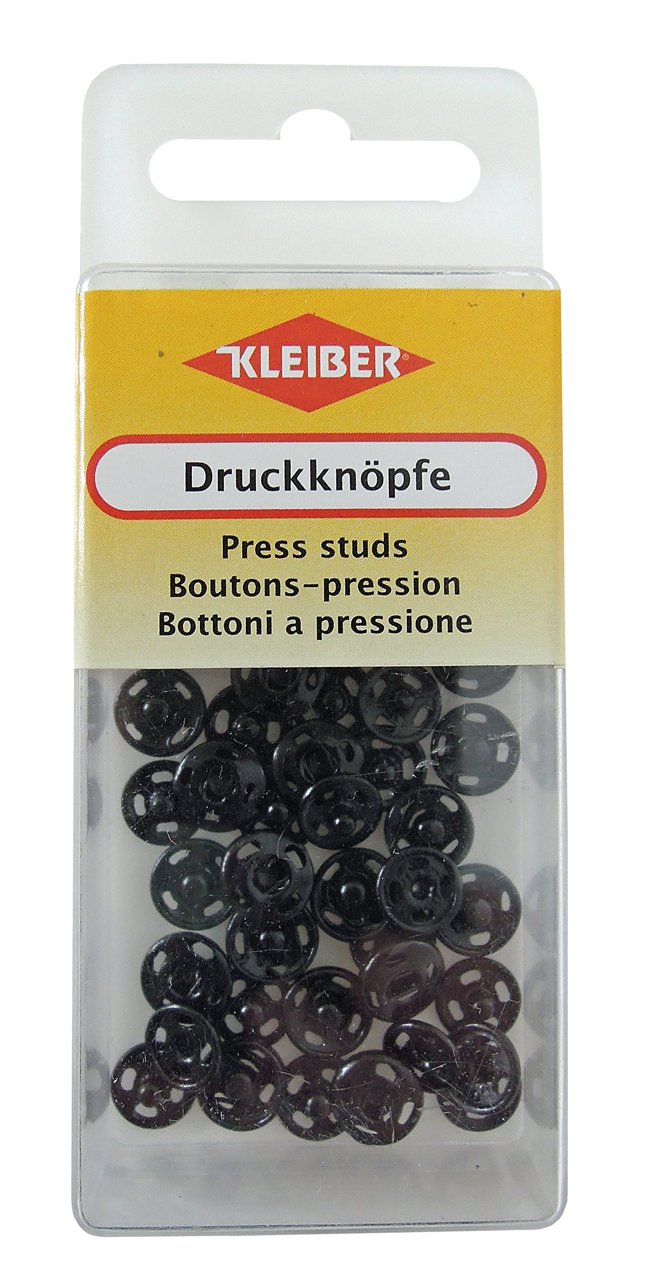 Kleiber 80007 Snap Fasteners – Black, 0.9 X 0.9 x 0.3 cm
